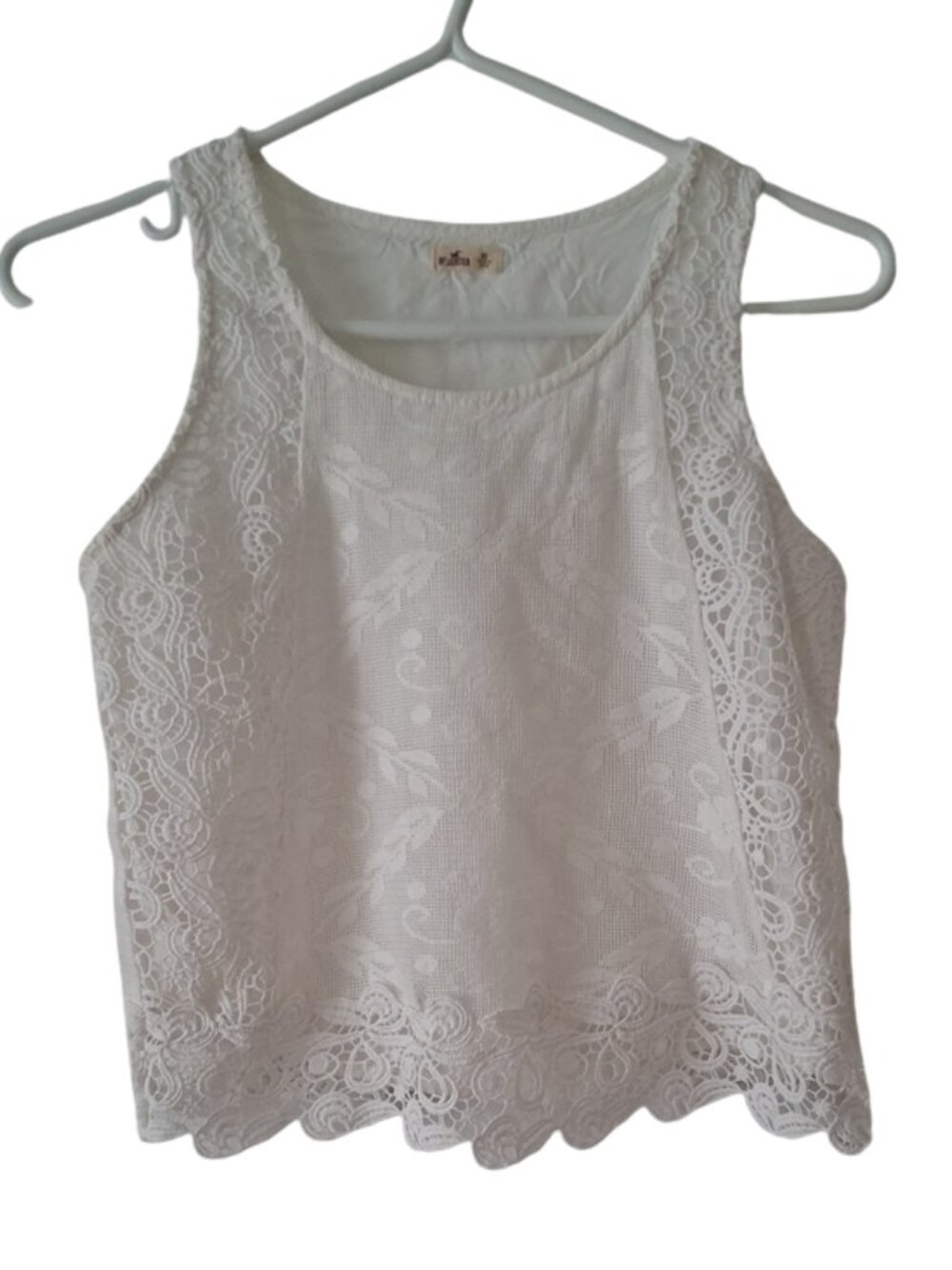 Hollister Cream Lace Overlay Tank size XS
